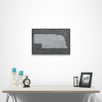 Nebraska Map Poster - Modern Slate CM Poster