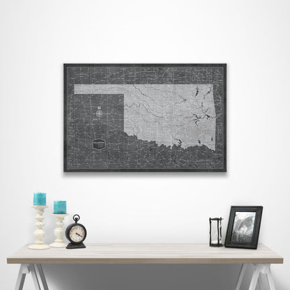 Oklahoma Map Poster - Modern Slate CM Poster