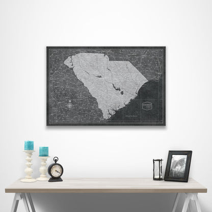 South Carolina Map Poster - Modern Slate CM Poster