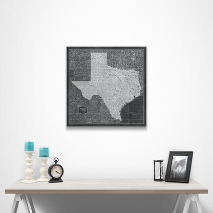 Texas Map Poster - Modern Slate CM Poster