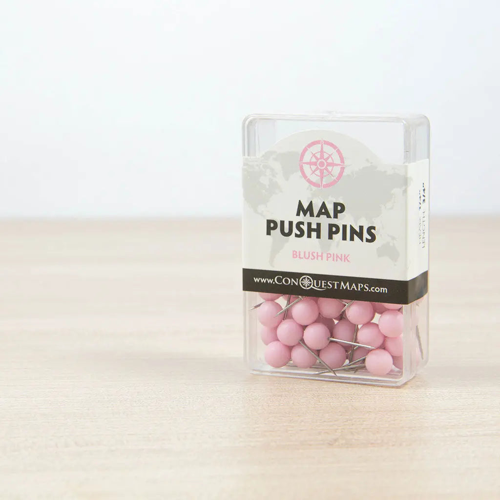 Map Push Pins: Blush Pink - Matte Finish CM Push Pins