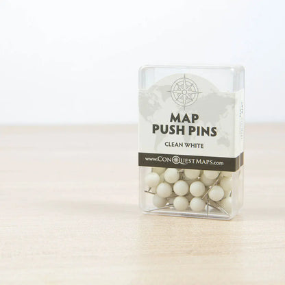 Map Push Pins: Clean White - Matte Finish CM Push Pins