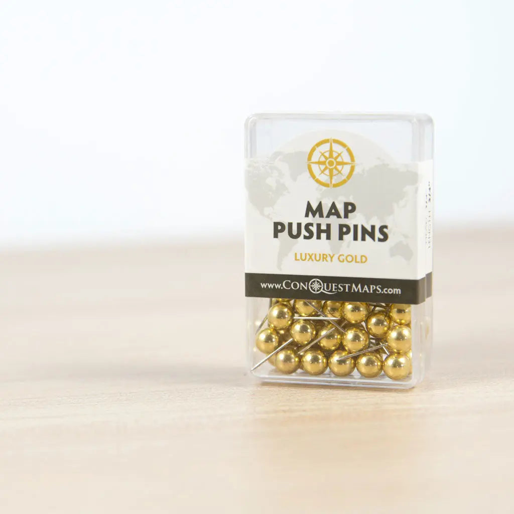 Map Push Pins: Luxury Gold - Metallic Finish CM Push Pins