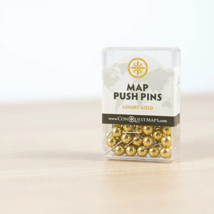 Map Push Pins: Luxury Gold - Metallic Finish CM Push Pins