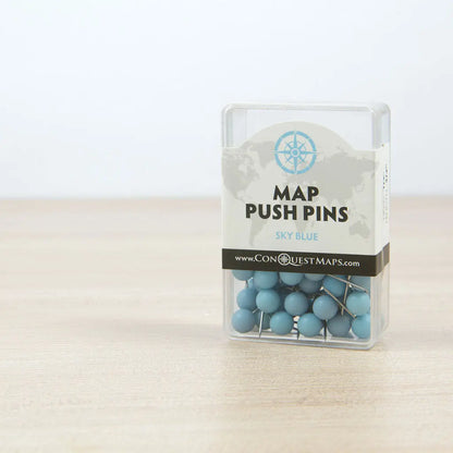 Map Push Pins: Sky Blue - Matte Finish CM Push Pins