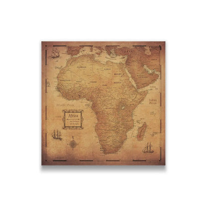 Push Pin Africa Map (Pin Board) - Golden Aged CM Pin Board