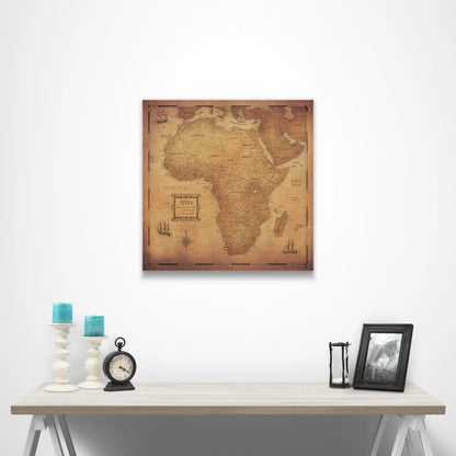 Push Pin Africa Map (Pin Board) - Golden Aged CM Pin Board