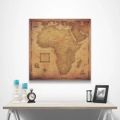 Push Pin Africa Map (Pin Board) - Golden Aged CM Pin Board