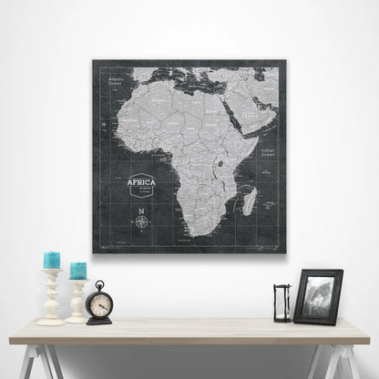 Push Pin Africa Map (Pin Board) - Modern Slate CM Pin Board