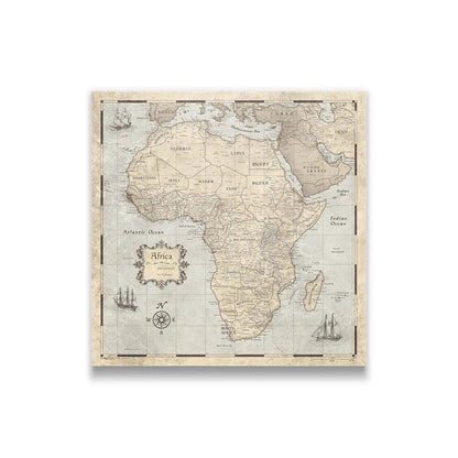 Push Pin Africa Map (Pin Board) - Rustic Vintage CM Pin Board