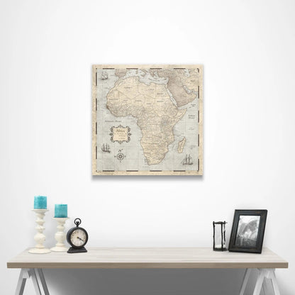 Push Pin Africa Map (Pin Board) - Rustic Vintage CM Pin Board