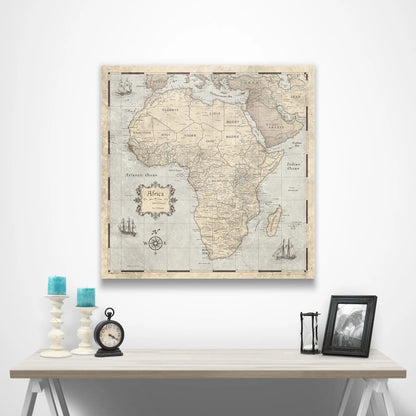 Push Pin Africa Map (Pin Board) - Rustic Vintage CM Pin Board