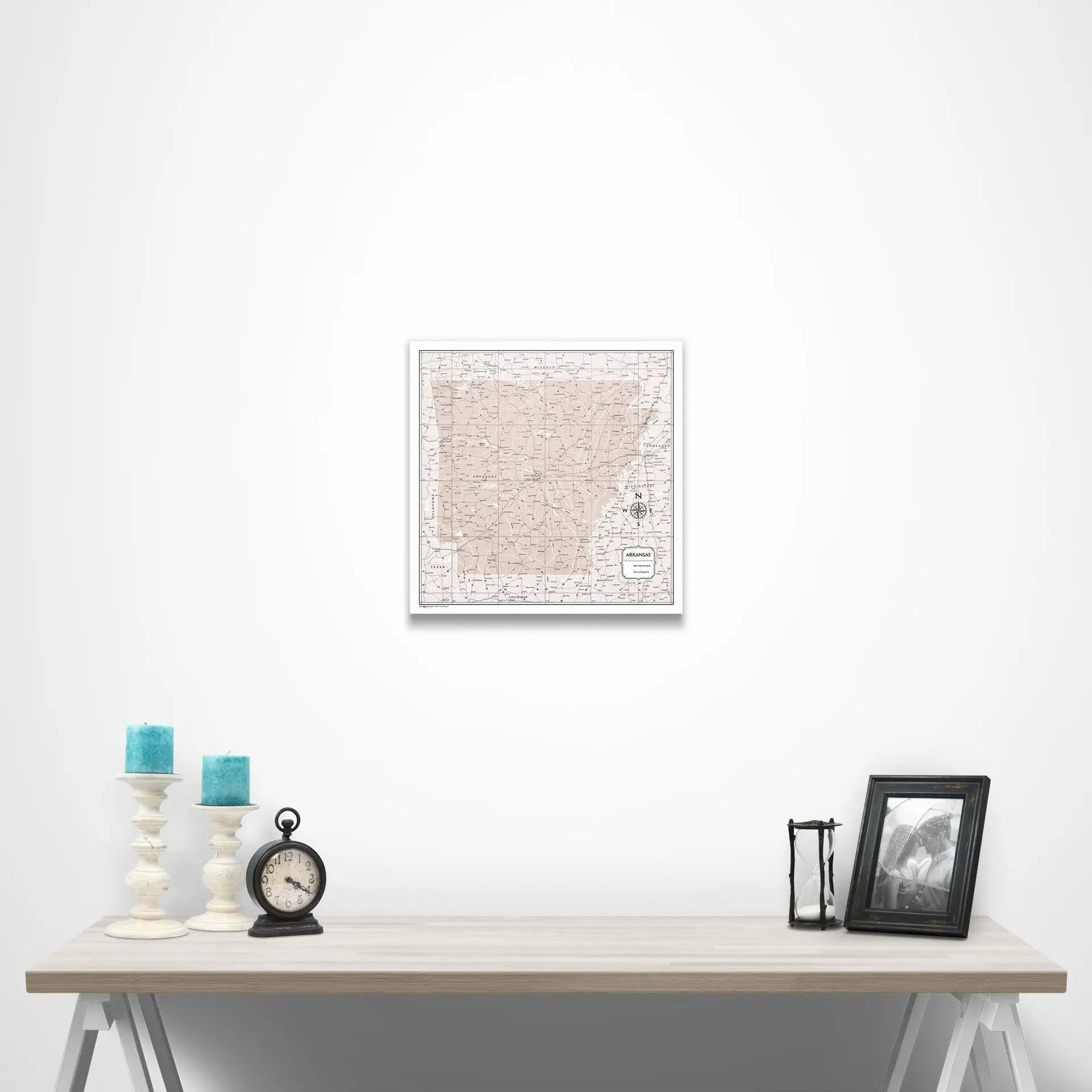 Arkansas Map - Light Brown Color Splash CM Poster