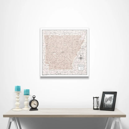 Arkansas Map - Light Brown Color Splash CM Poster