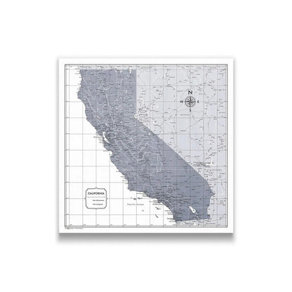 California Map Poster - Dark Gray Color Splash CM Poster