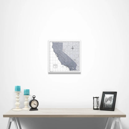 California Map Poster - Dark Gray Color Splash CM Poster