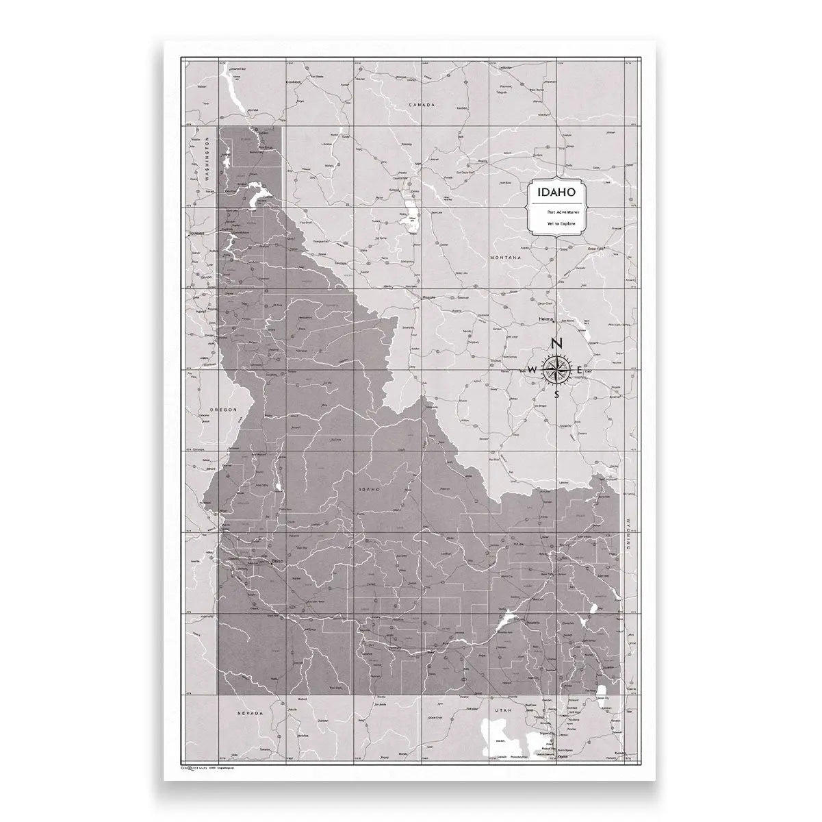 Push Pin Idaho Map (Pin Board) - Dark Brown Color Splash CM Pin Board