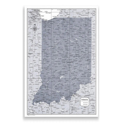 Push Pin Indiana Map (Pin Board) - Dark Gray Color Splash CM Pin Board