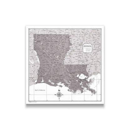 Push Pin Louisiana Map (Pin Board) - Dark Brown Color Splash CM Pin Board