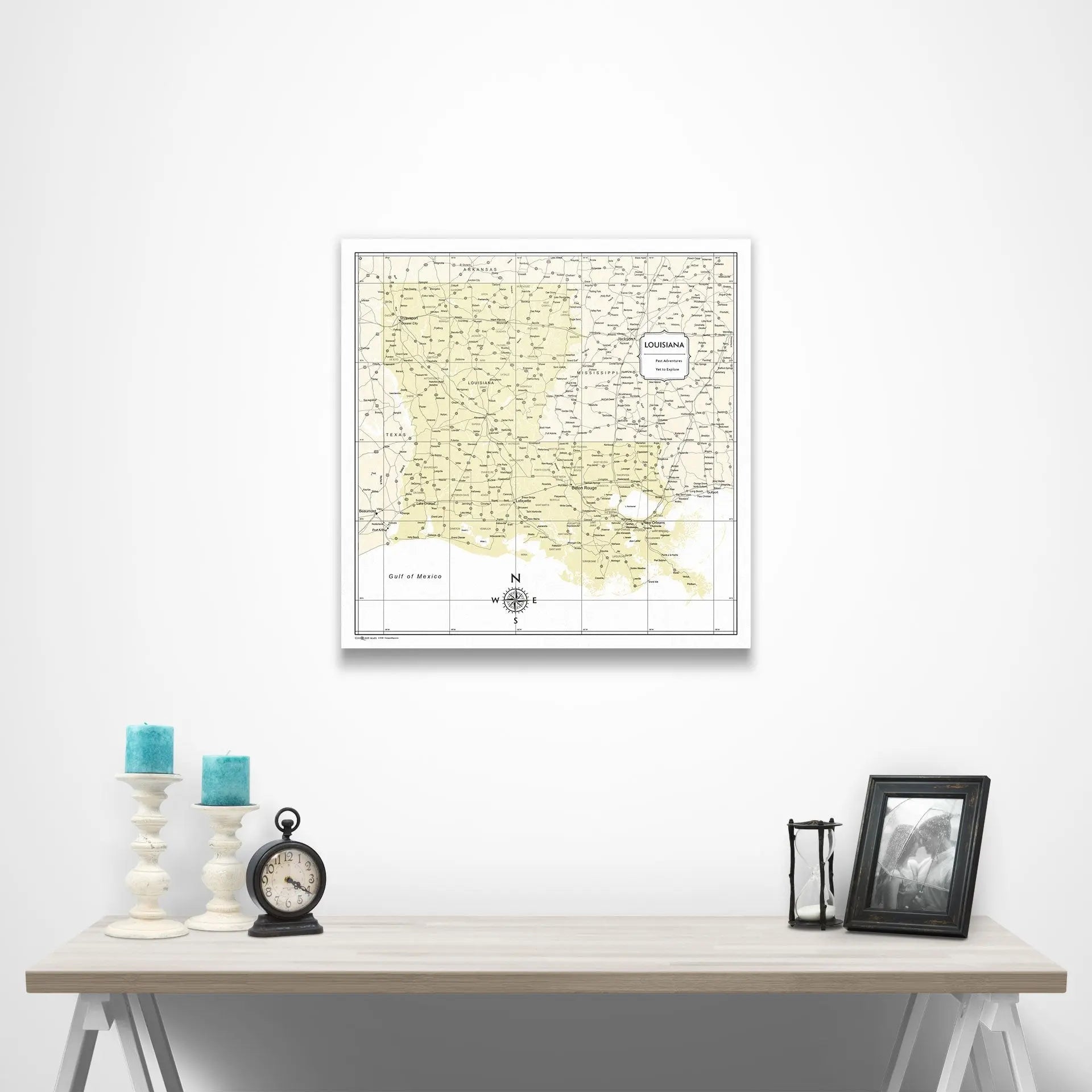 Louisiana Map Poster - Yellow Color Splash CM Poster