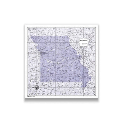 Missouri Map Poster - Purple Color Splash CM Poster