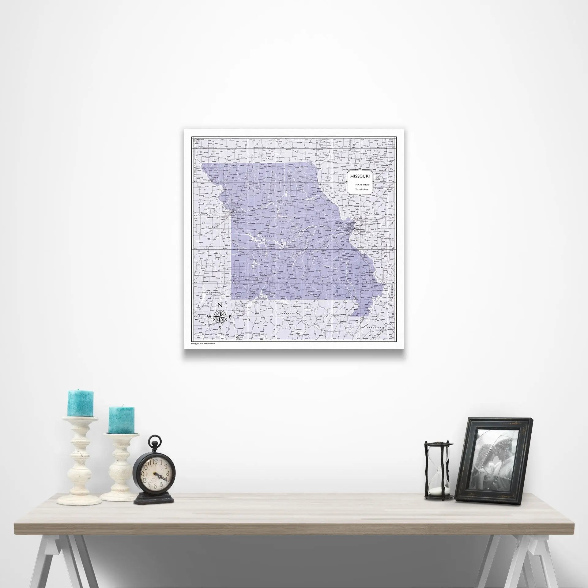 Missouri Map Poster - Purple Color Splash CM Poster