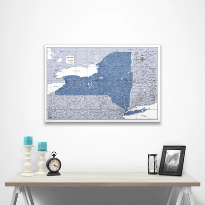 New York Map Poster - Navy Color Splash CM Poster