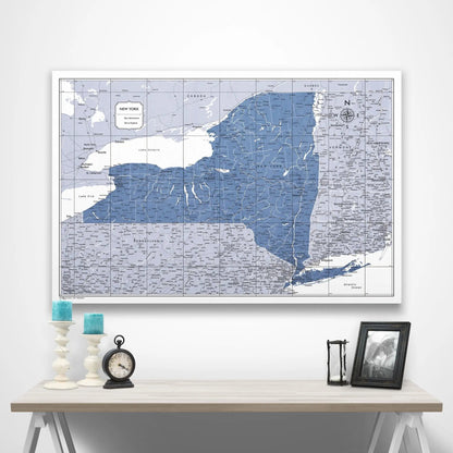 New York Map Poster - Navy Color Splash CM Poster