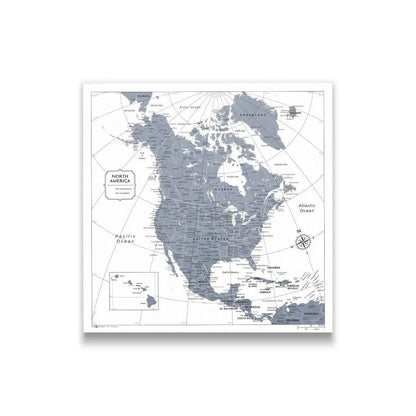 Push Pin North America Map (Pin Board) - Dark Gray Color Splash CM Pin Board