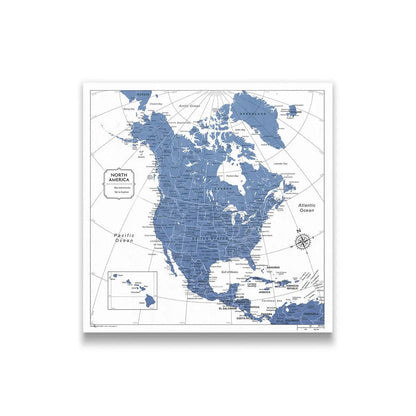 Push Pin North America Map (Pin Board) - Navy Color Splash CM Pin Board