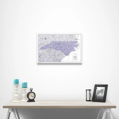 North Carolina Map Poster - Purple Color Splash CM Poster