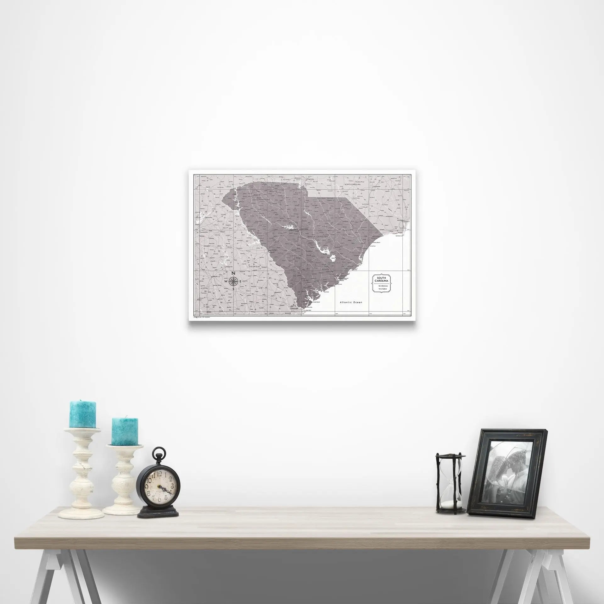 South Carolina Map Poster - Dark Brown Color Splash CM Poster