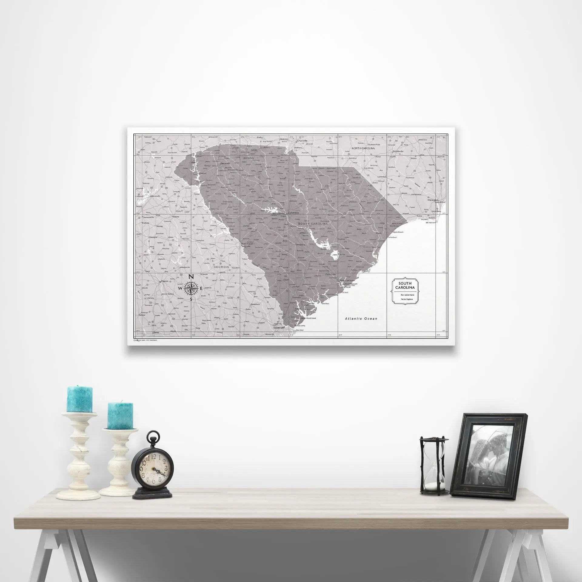 South Carolina Map Poster - Dark Brown Color Splash CM Poster