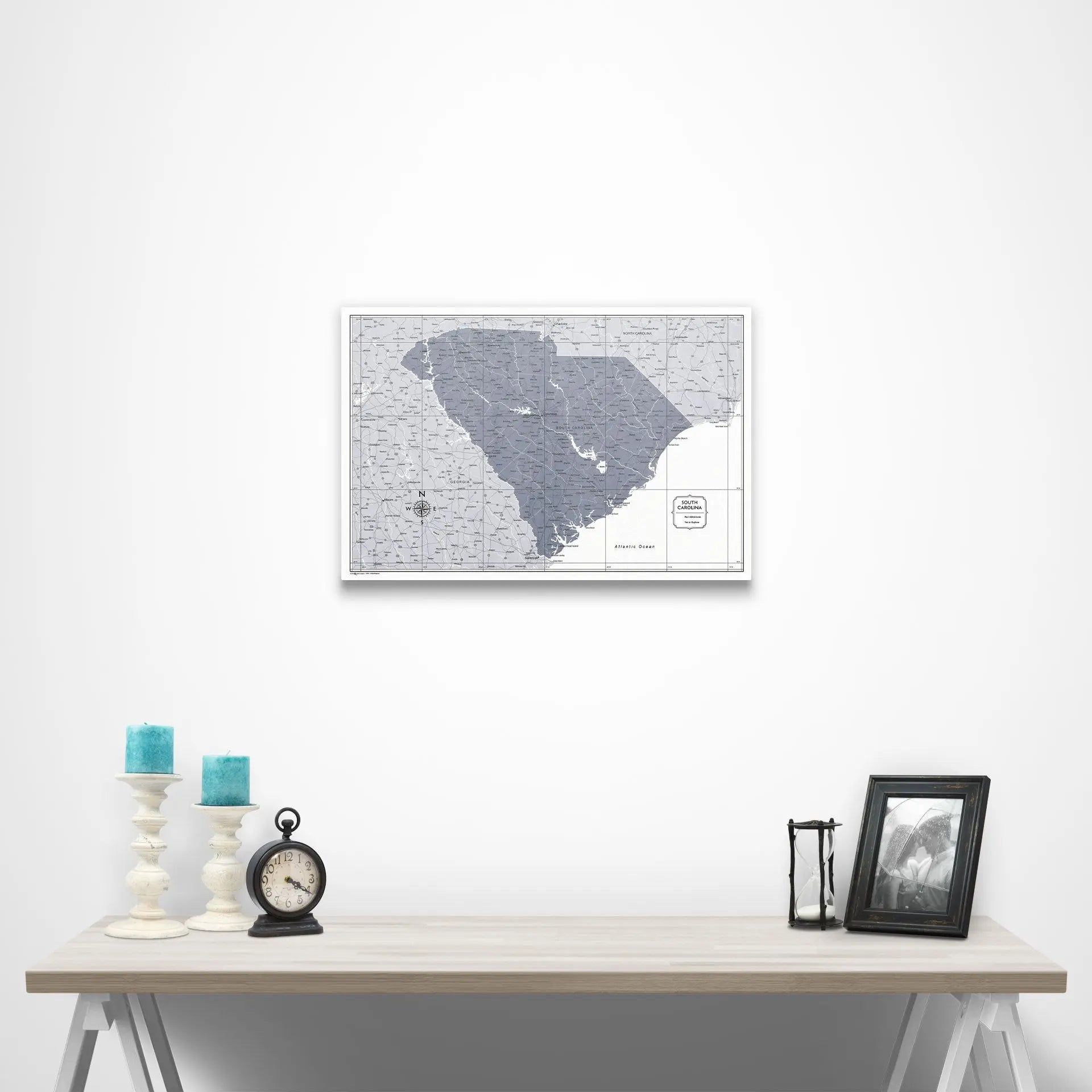 South Carolina Map Poster - Dark Gray Color Splash CM Poster