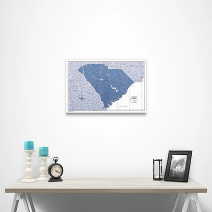 South Carolina Map Poster - Navy Color Splash CM Poster