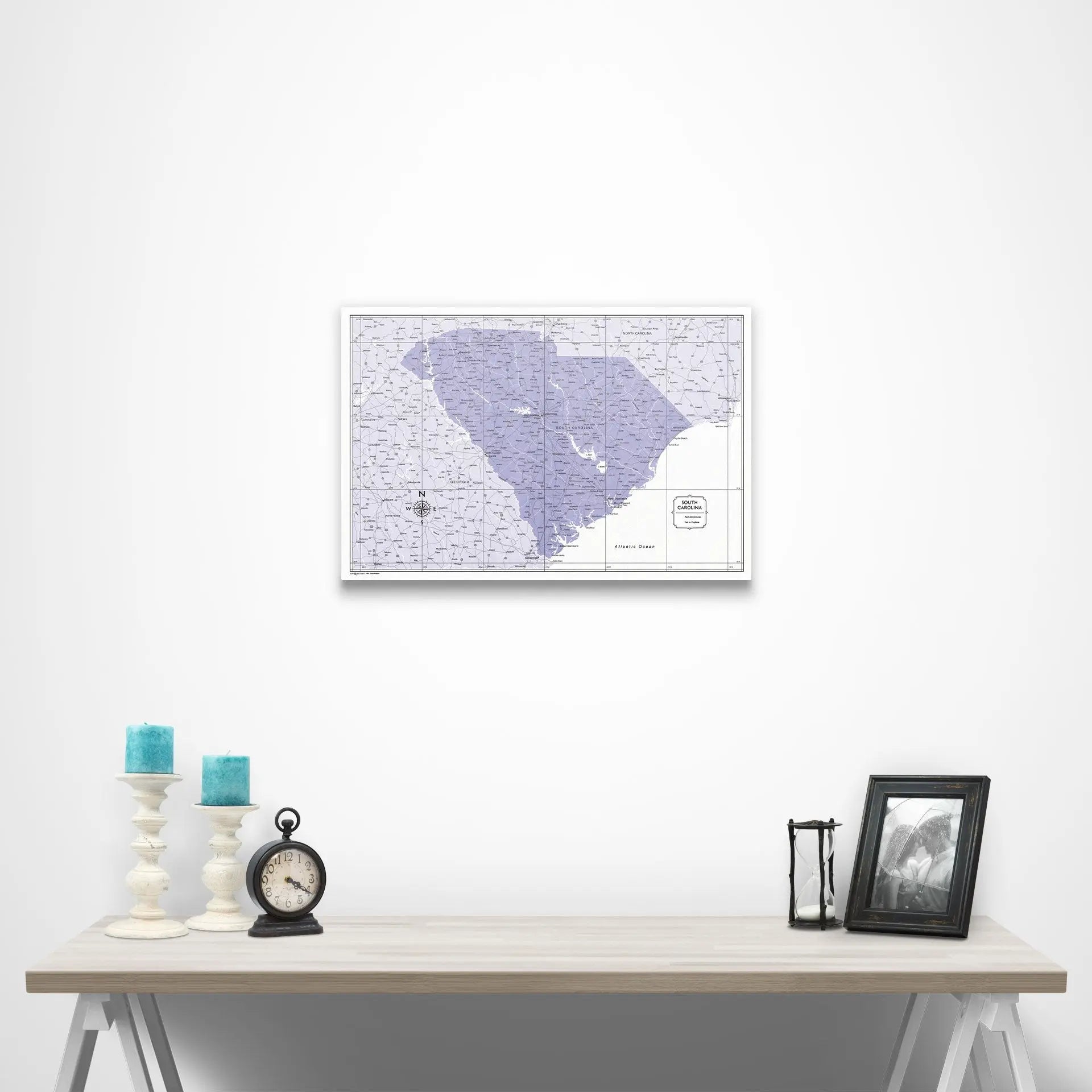 South Carolina Map Poster - Purple Color Splash CM Poster