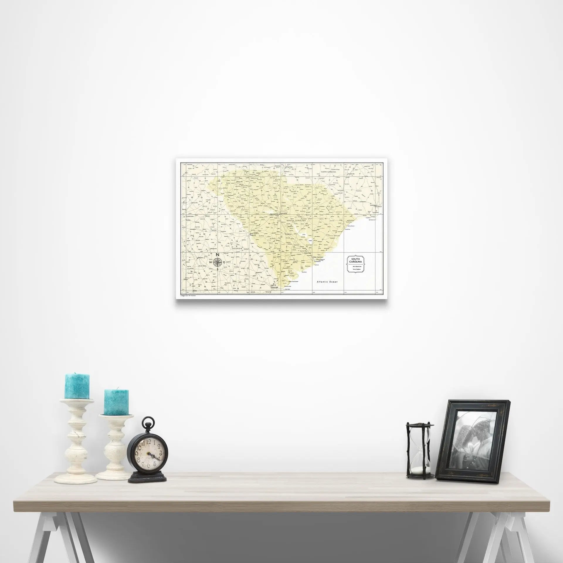 South Carolina Map Poster - Yellow Color Splash CM Poster