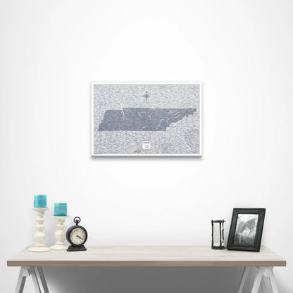 Tennessee Map Poster - Dark Gray Color Splash CM Poster