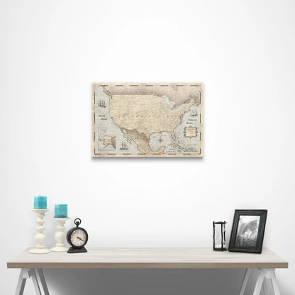 USA Map Poster - Rustic Vintage CM Poster