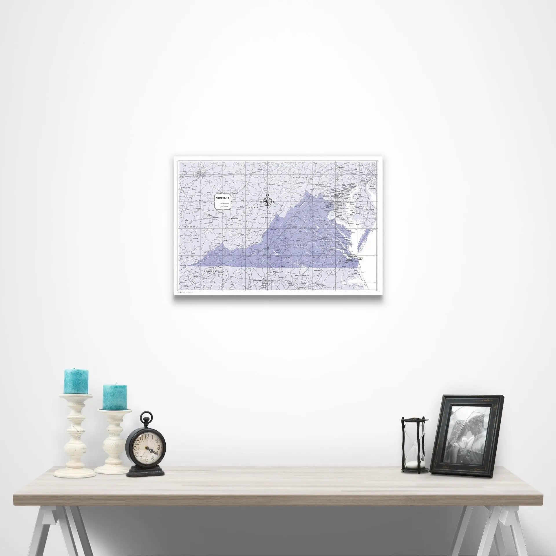 Virginia Map Poster - Purple Color Splash CM Poster