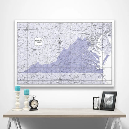 Virginia Map Poster - Purple Color Splash CM Poster