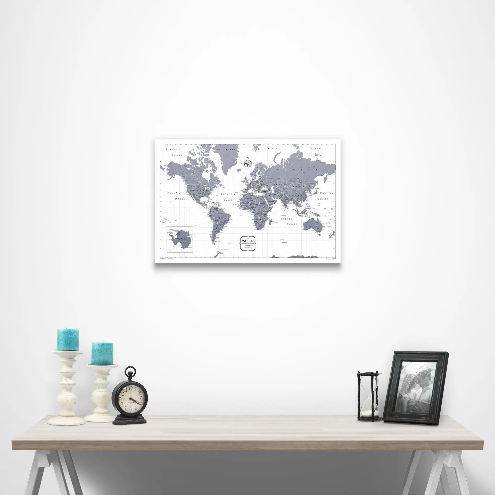 World Map Poster - Dark Gray Color Splash CM Poster