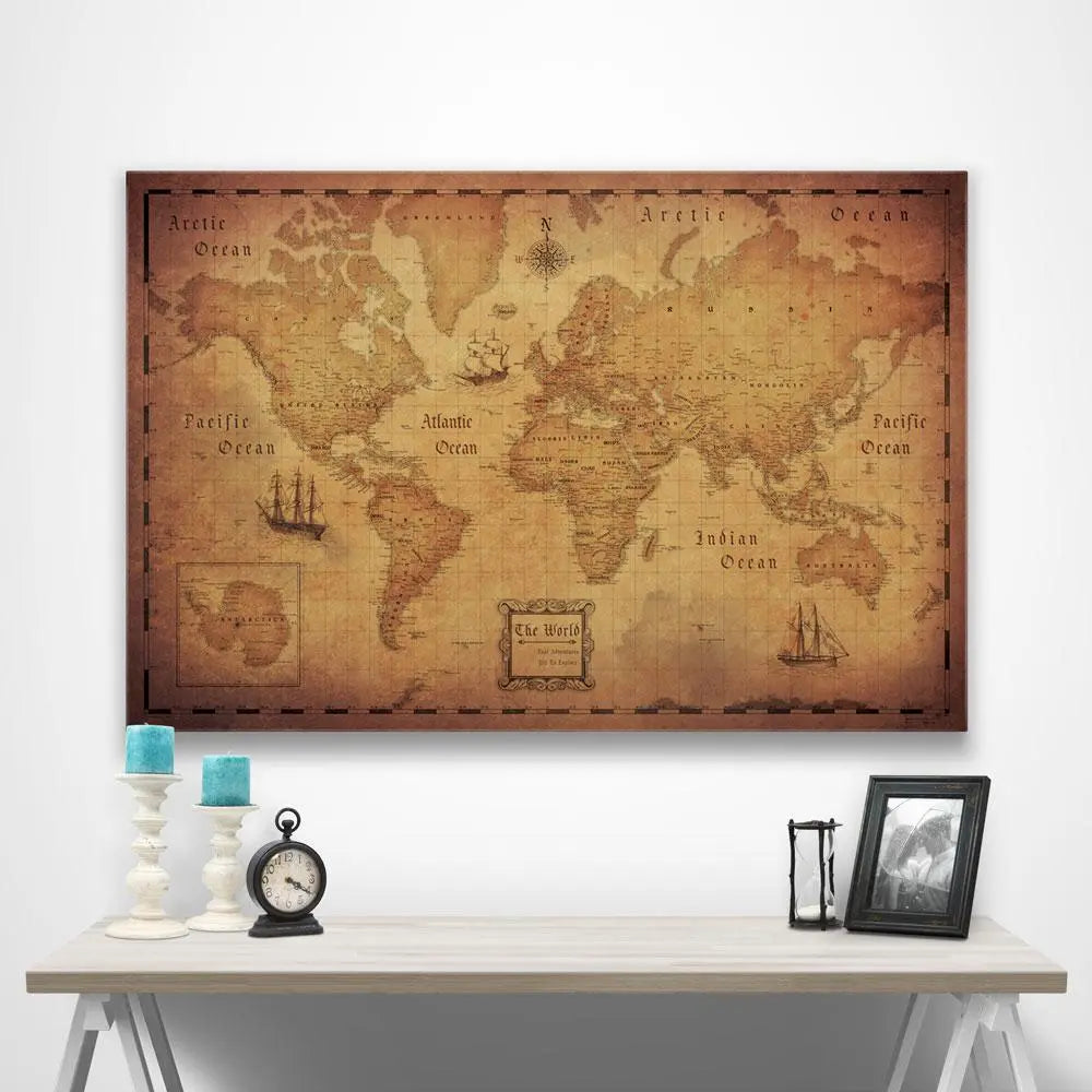 World Map Poster - Golden Aged CM Poster