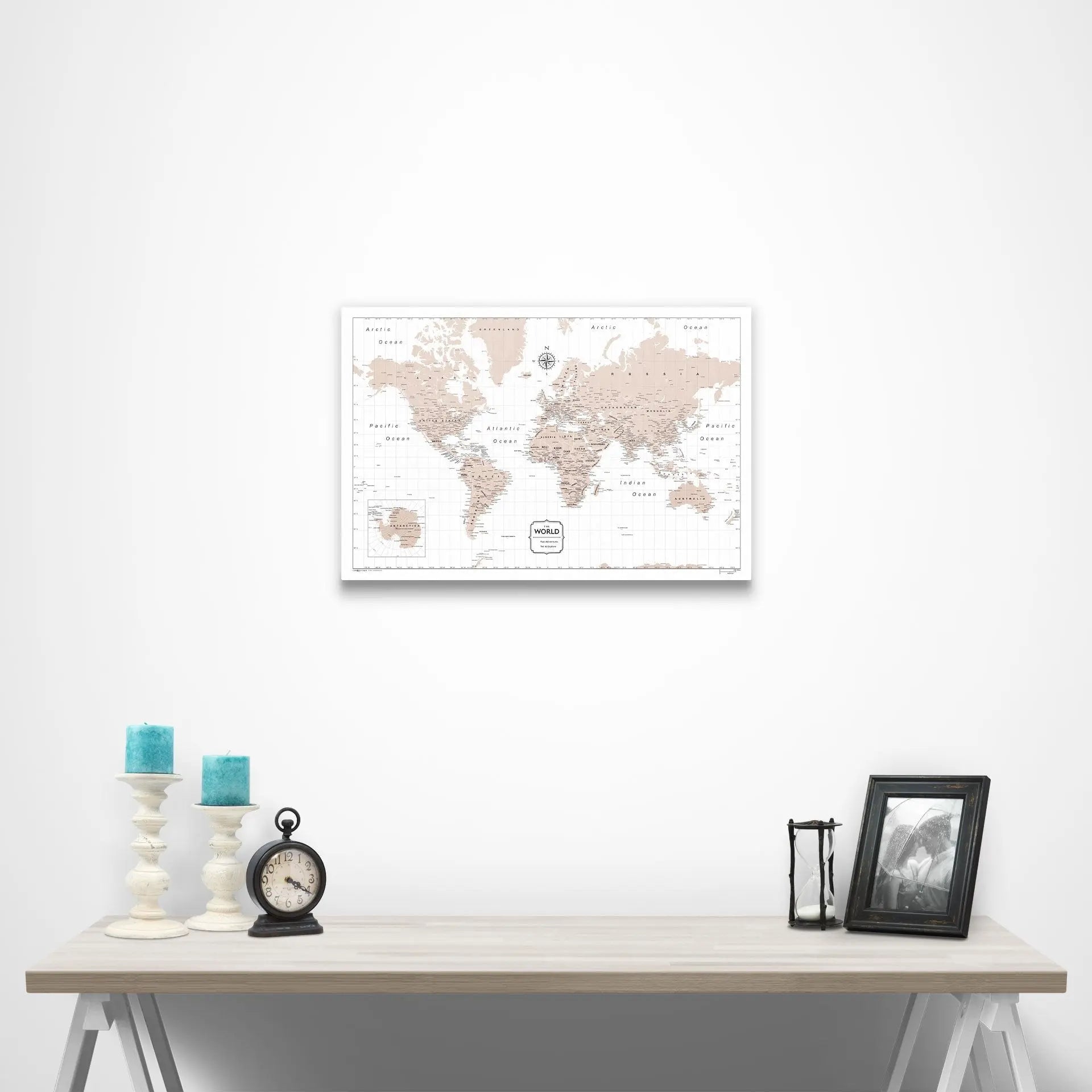 World Map Poster - Light Brown Color Splash CM Poster