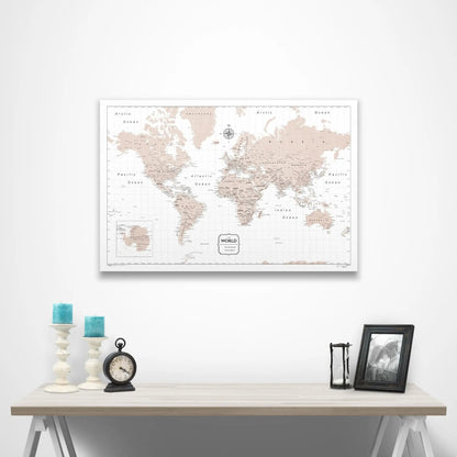 World Map Poster - Light Brown Color Splash CM Poster