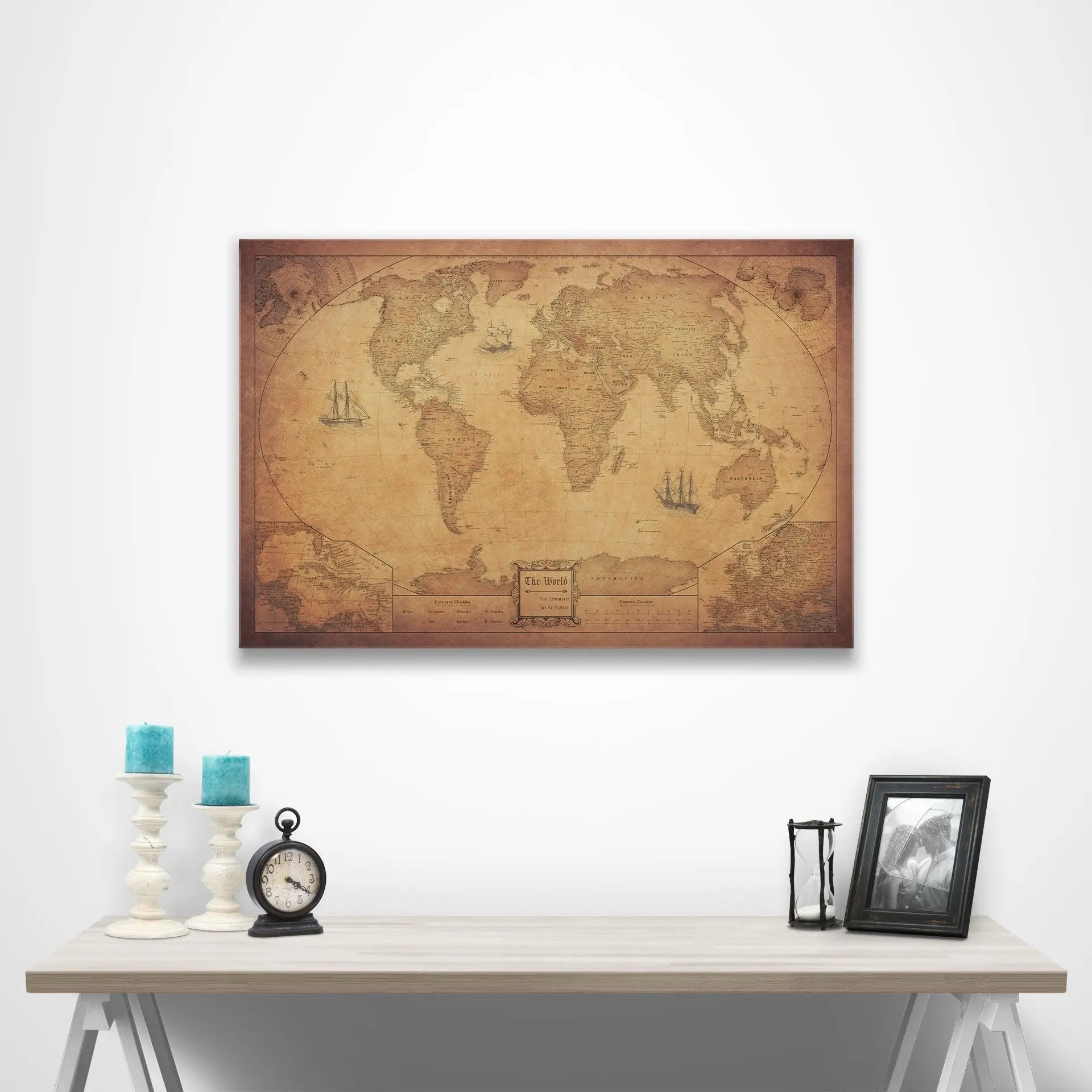 World Map Poster (Winkel Tripel) - Golden Aged CM Poster