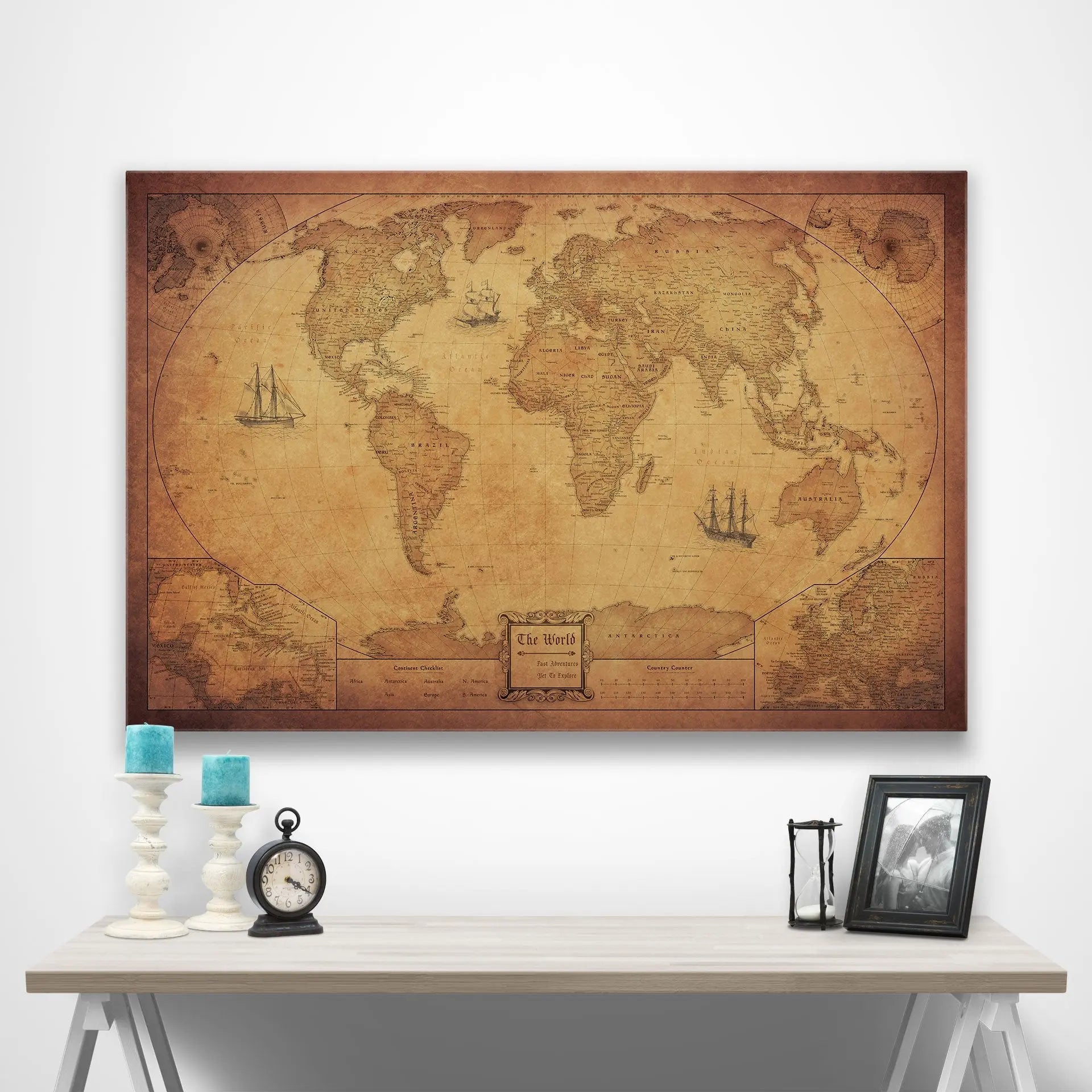 World Map Poster (Winkel Tripel) - Golden Aged CM Poster