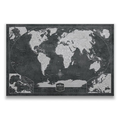 Push Pin World (Winkel Tripel) Map (Pin Board) - Modern Slate CM Pin Board