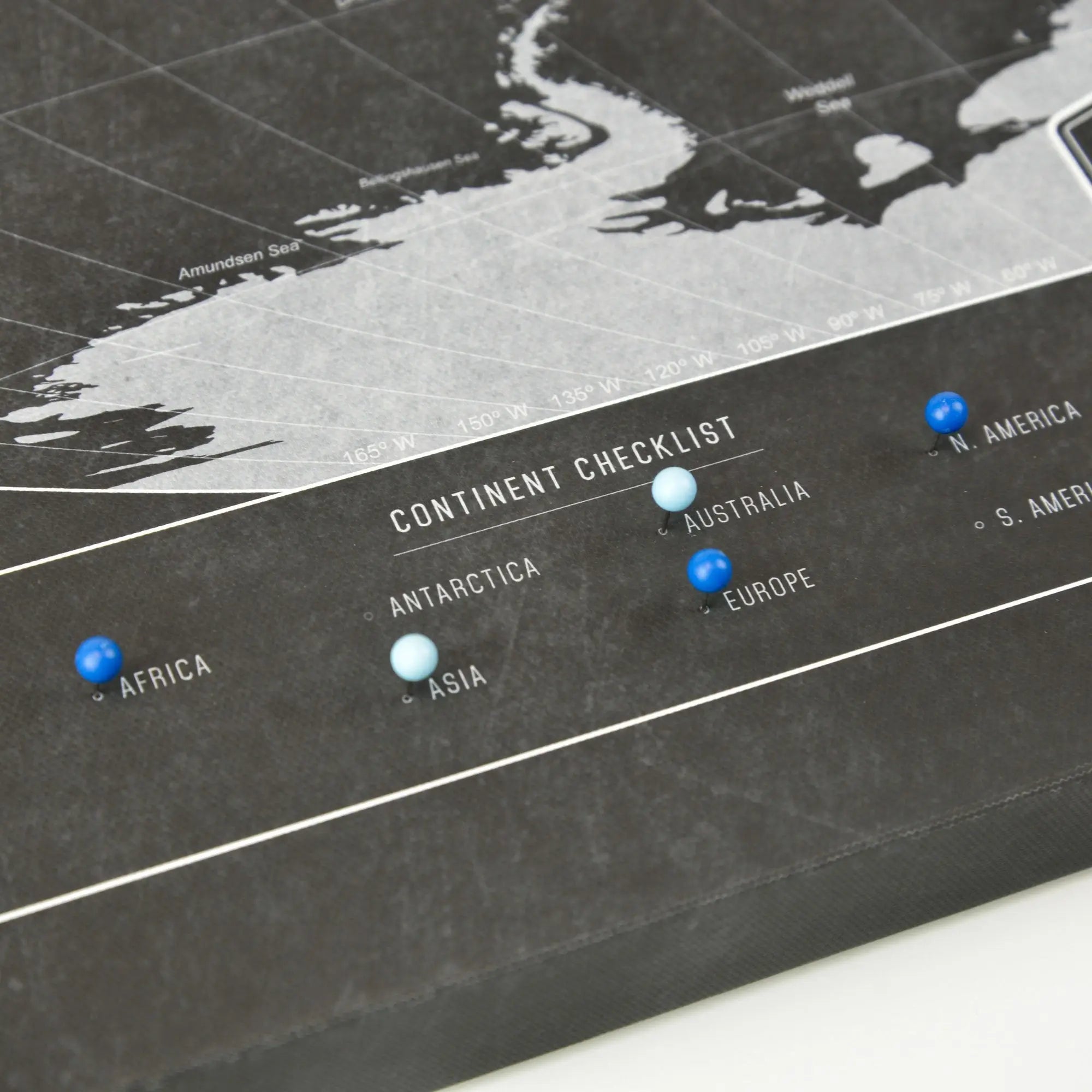 Push Pin World (Winkel Tripel) Map (Pin Board) - Modern Slate CM Pin Board