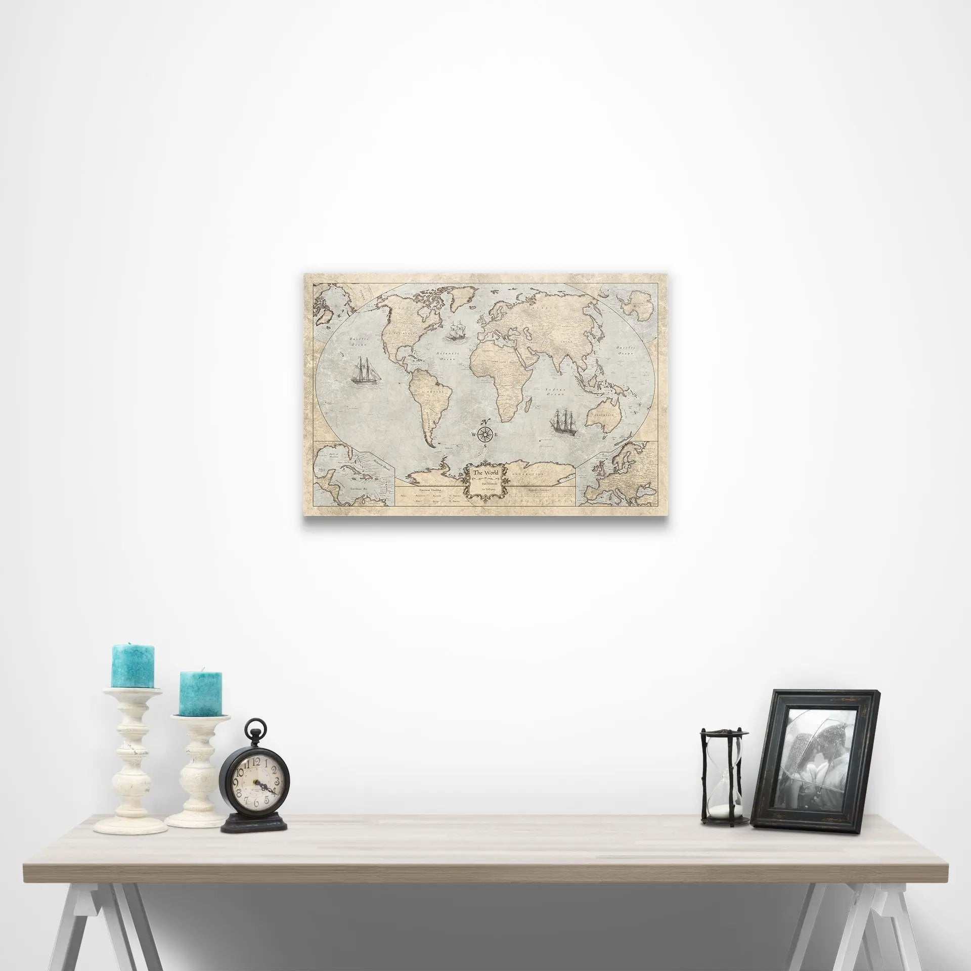 World Map Poster (Winkel Tripel) - Rustic Vintage CM Poster